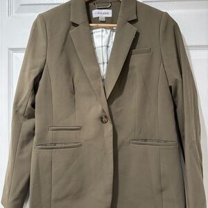 Calvin Klein Women's Olive Blazer